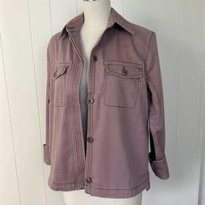 Abercrombie & Fitch Swing Twill Utility Shirt Jacket in Mauve